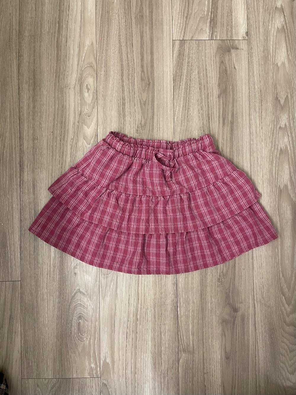 Cat & Jack Pink Plaid Tiered Skater Skirt